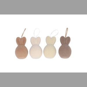 Easter Flock Natural Brown Bunny Hanger Ass 8x8x14cm