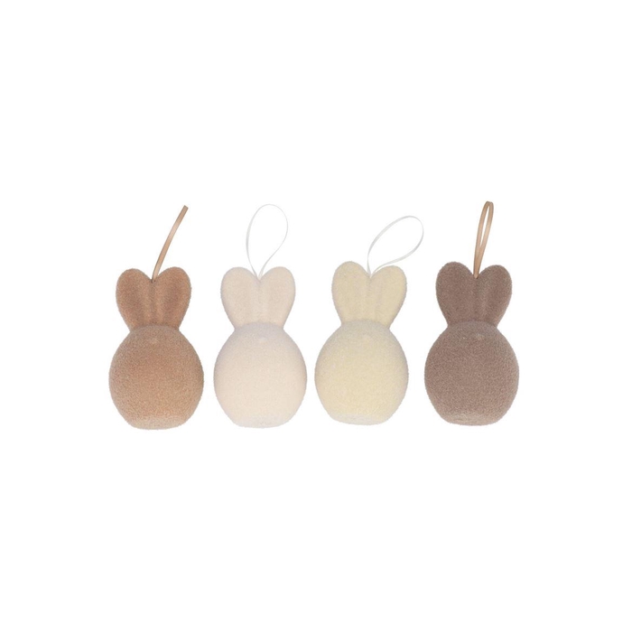 <h4>Easter Flock Natural Brown Bunny Hanger Ass 8x8x14cm</h4>