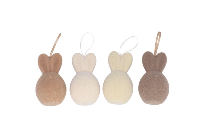 <h4>Easter Flock Natural Brown Bunny Hanger Ass 8x8x14cm</h4>