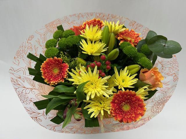 Boeket Twister geel oranje