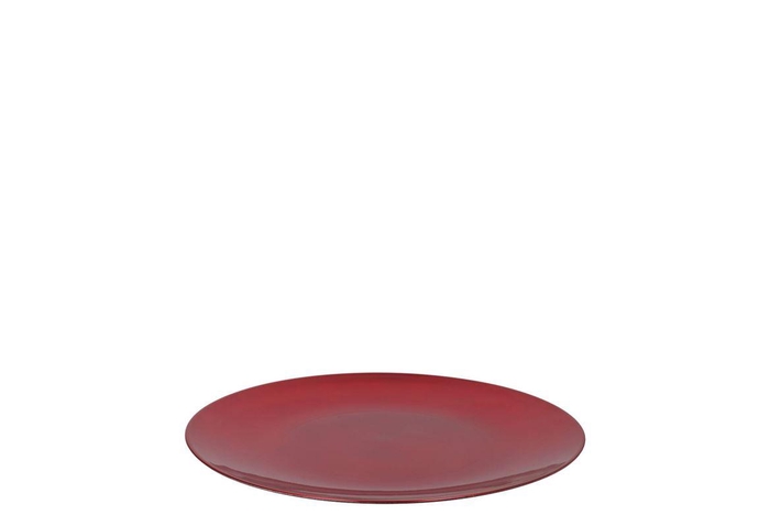 Melamine Lisa Red Plate Round 22x22x2cm