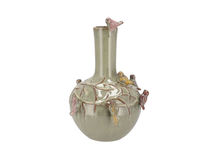 <h4>Bird Vase Moss Green Tube 20x25cm Nm</h4>