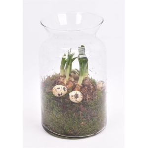 Glas cilinder met hals 14cm/h25cm