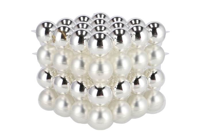 Glass Ball Glans Combi Zilver 40mm P/64