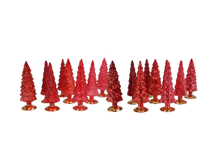 Twinkle Jolly Red Mix Glass Tree Shiny Ass 9x25cm