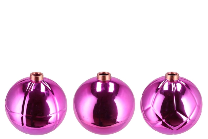 <h4>Christmasball Fuchsia Single Vase Ass 9x9x8cm</h4>