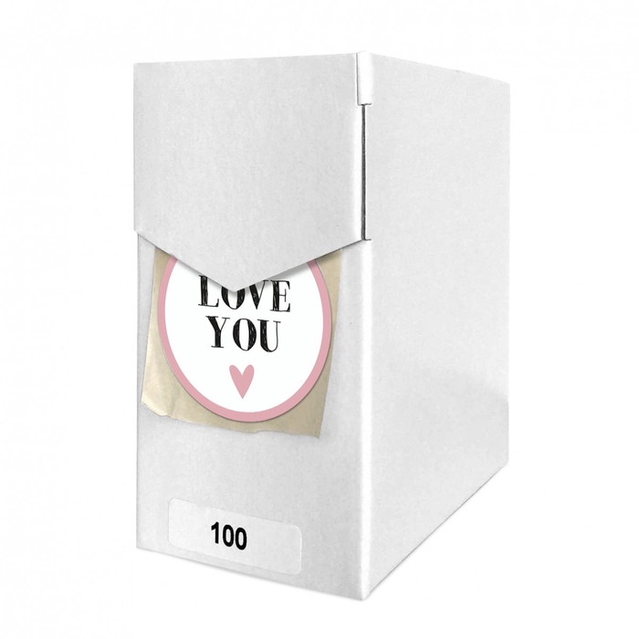 <h4>Liefde Labels sticker 40mm x100 I love you</h4>