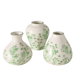 Vaas Kate, 3 ass., H 11,00 cm, Steengoed, Glans, Print rondom, Floraal, Veelkleurig