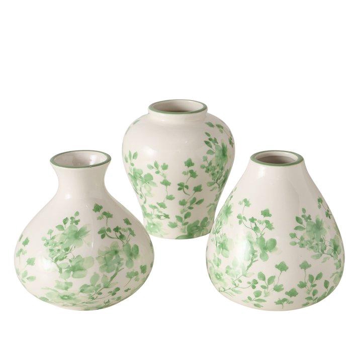 <h4>Vaas Kate, 3 ass., H 11,00 cm, Steengoed, Glans, Print rondom, Floraal, Veelkleurig</h4>