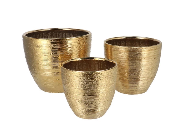 Harper Gold Pot S/3 25x21/21x18/16x15cm