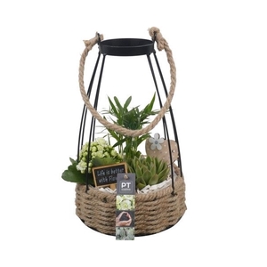 PTIB6602 Arrangement Indoor in touw mand met metaal