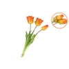 Silk Tulip Bouquet Orange 26x47cm