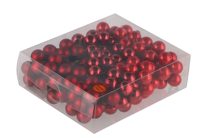 Glass Ball Christmas Red 20mm P/144