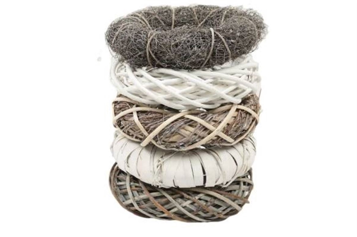 <h4>Deco Wreath White Wash 5 Ass Small D29 X5</h4>