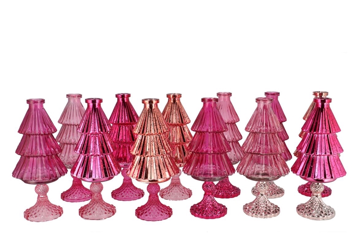 Jazz Jolly Pink Vase X-mas Tree Ass 11x25cm