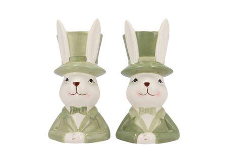 <h4>Easter Ceramic Summer Green Mix Bunny Hat Ass 11x1</h4>