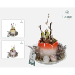 Green Bottle Iris Medium Pasen met arrangement