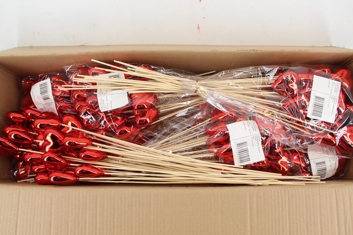 <h4>Stick Heart Metallic Red 6cm</h4>