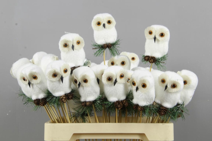 <h4>Stick Owl 9cm White</h4>