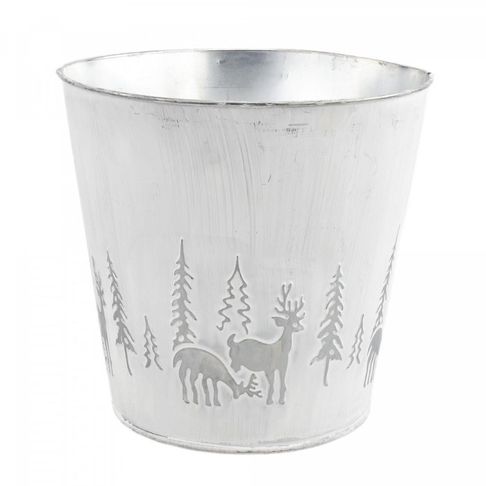 <h4>Kerst Zink X-mas pot d19.5*19cm</h4>