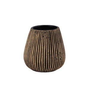 Stripes Black Gold Pot 12x13cm Nm