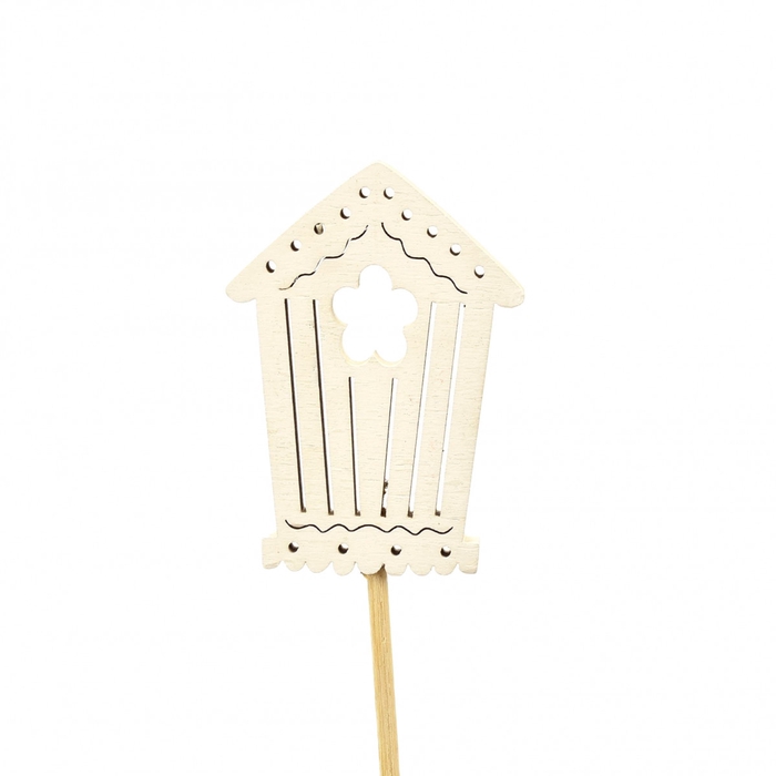<h4>Bijsteker 20cm Huis hout 7cm</h4>
