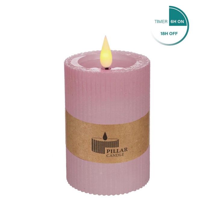 <h4>Candle LED Cylind.rib d07*10cm ex.AAA</h4>
