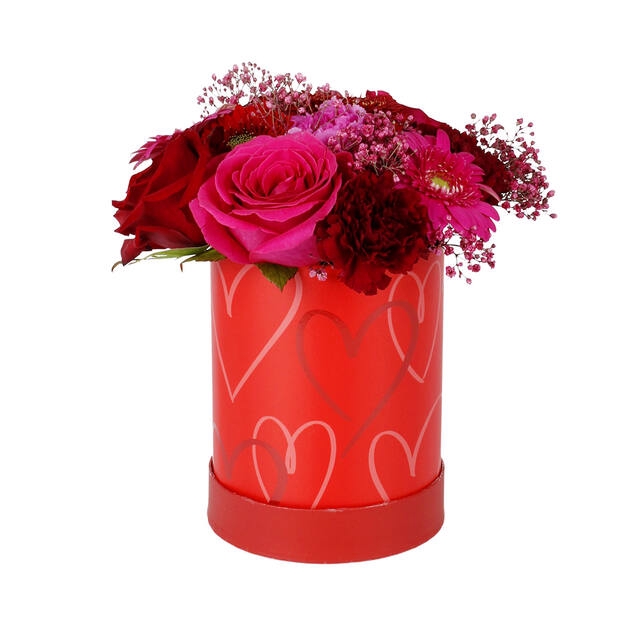 <h4>Hat box Love Spot carton 13xH17cm red</h4>