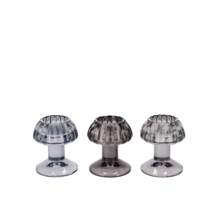 <h4>Nova Black T-light Mushroom Structure Ass 8x8x9cm</h4>