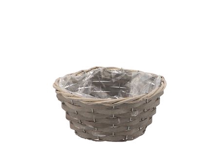 <h4>Wicker Bowl Basket Round Grey 19x9cm</h4>