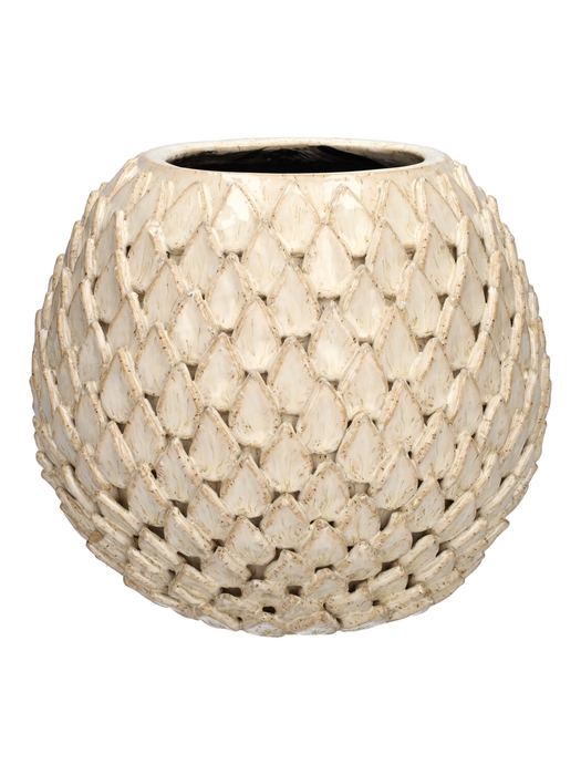 <h4>DF03-740520100 - Pot Elvian d14.5/26.5xh22.5 creme</h4>
