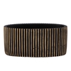 Stripes Black Gold Oval Pot 27x15x13cm Nm