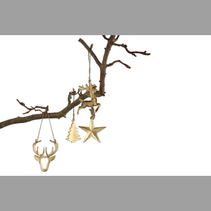 Alumina Gold 10cm Christmas Hangerass P/1