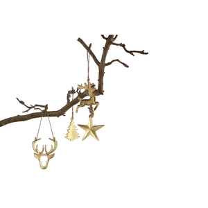 Alumina Gold 10cm Christmas Hangerass P/1