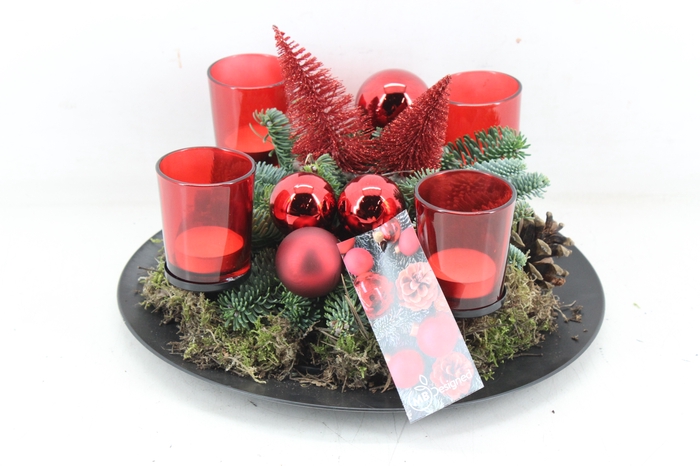 <h4>arr5 Kerst MB - Black plate 4licht rood</h4>