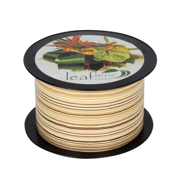 <h4>Leaf ribbon 75mmx25mtr cream / brown 03</h4>