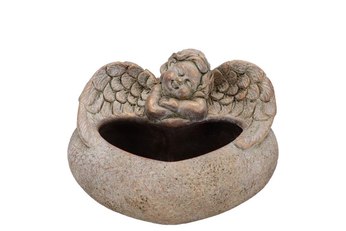 <h4>Concrete Golden Pot Heart 21x18x13cm</h4>