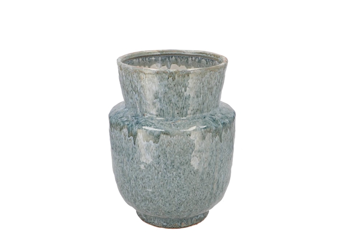 Iron Stone Blue Vase 18x18x22cm Nm