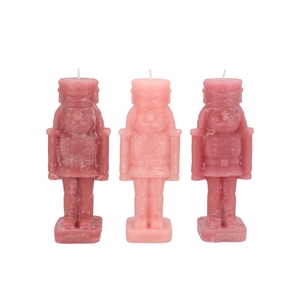Candle Frosty Nutcracker Sweets Pink Mix 7x7x20cm