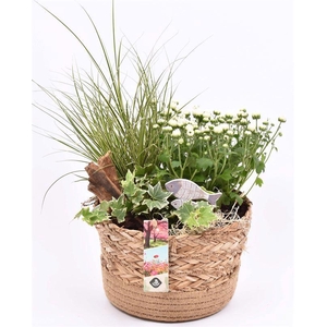 Natuur mand met jute rand 20cm