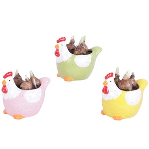 Easter Arr. Narcis Ceramic Colorful Chicken Mix Ø14cm