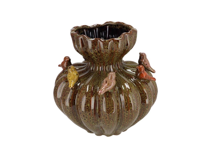 <h4>Bird Vase Wild Brown 22x22x21cm</h4>