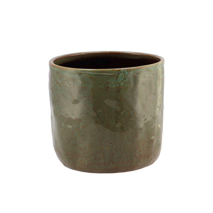<h4>Iron Stone Green Glazed Pot 19x17cm Nm</h4>