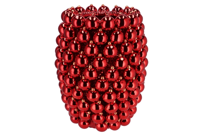 Christmasball Red Vase 30x30x39cm