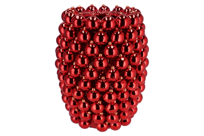 Christmasball Red Vase 30x30x39cm Nm