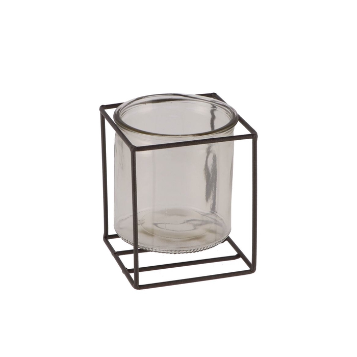 <h4>Metal Rack Grey Square Glass 10x12cm</h4>