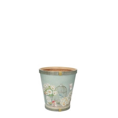 <h4>Wood Daisy pot d13*14cm</h4>