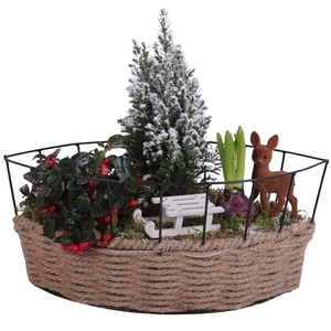Winter Arr. Outdoor Metal Frame Rope Pot Boat Ø37cm 3PP