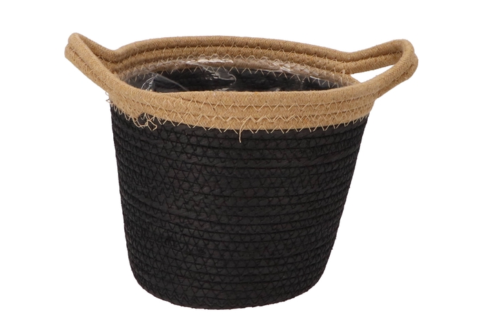 Tripoli Basket Pot Black 20x18cm Nm