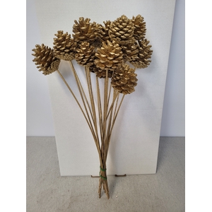 KERST OP STOK DENNEAPPEL NATUREL GROEN GLITTER